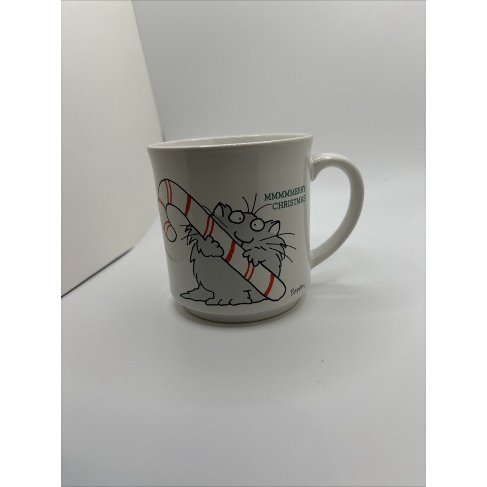 Sandra Boynton MMMMMERRY CHRISTMAS Cat And Candy Cane Coffee Mug Tea Cup JAPAN